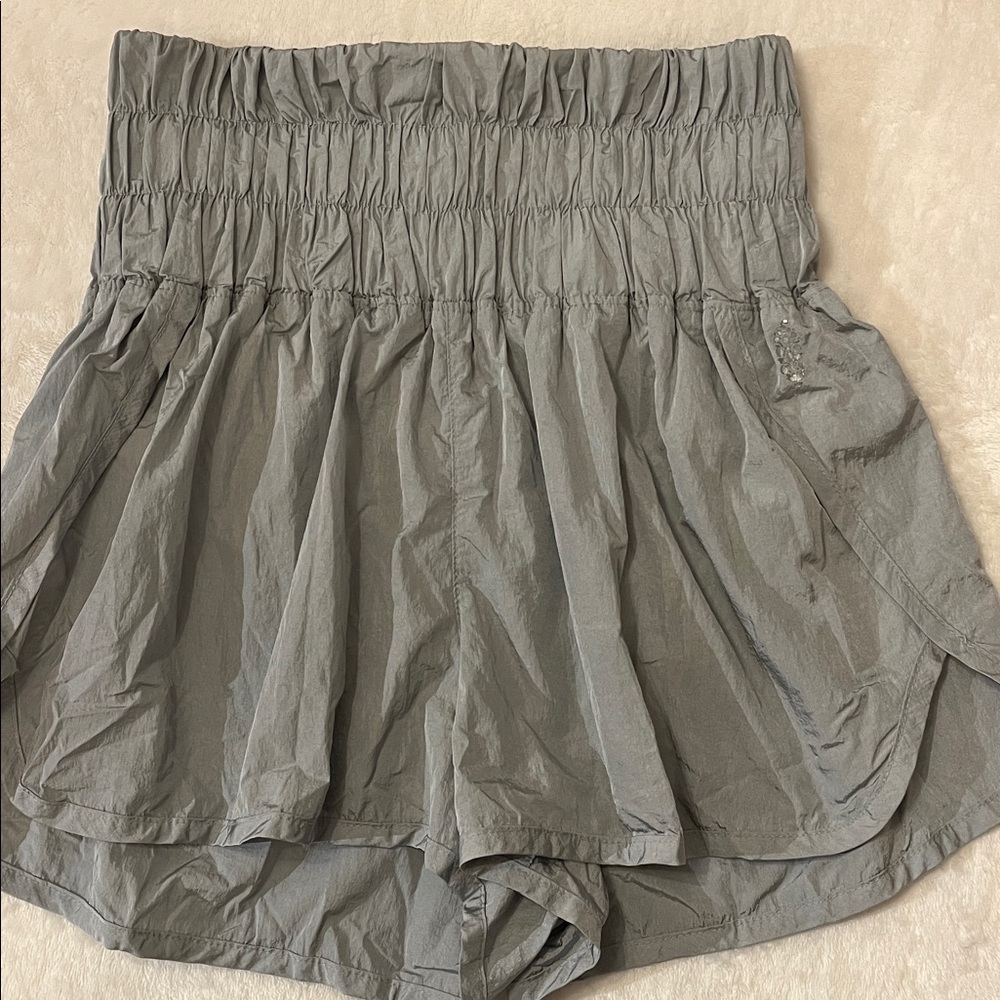 Free People Movement Gray High-Waisted Shorts Size M